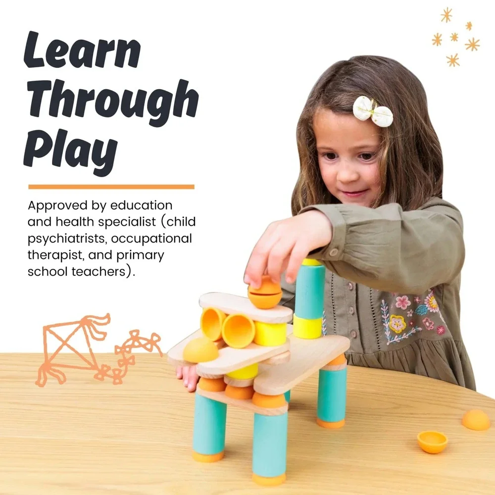 OPPI‎ Stix 60 Pcs Open-Ended Building Toy Creative STEM Educational Set New